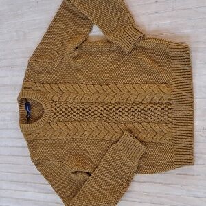 GAP Lampswool Blend Chunky Mustard Oversized Knit Cozy Pullover Sweater